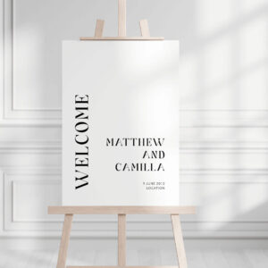 Camilla - Wedding Welcome Sign, Mr and Mrs Sign