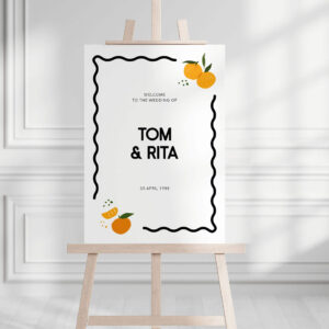 Citrus Theme Wedding Welcome Sign, Mr and Mrs Sign