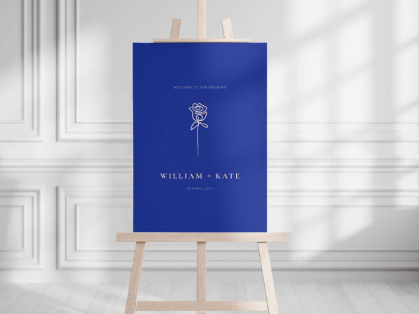 Minimal Design Coloured Wedding Welcome Sign, Mr and Mrs Sign
