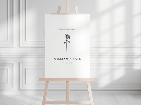 Minimal Design Wedding Welcome Sign, Mr and Mrs Sign