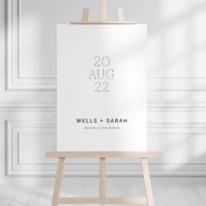 Simple and Minimalist Wedding Welcome Sign, Mr and Mrs Sign