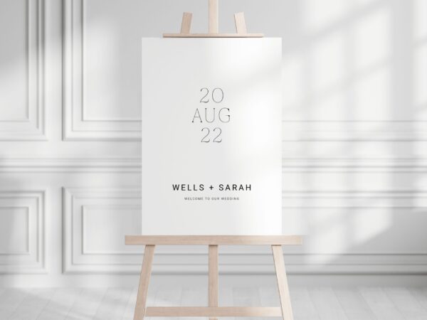 Simple and Minimalist Wedding Welcome Sign, Mr and Mrs Sign
